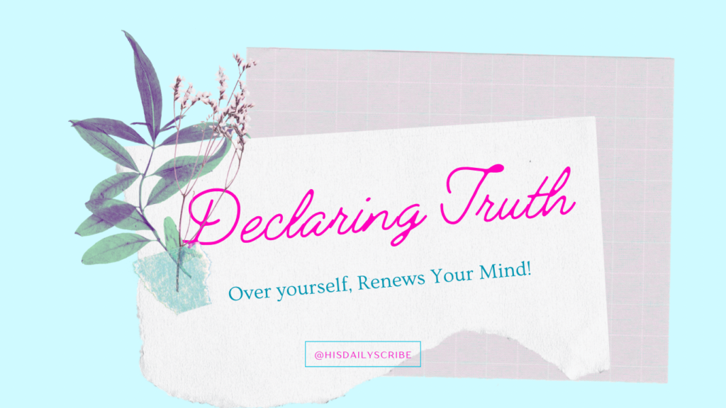 Overcoming Limiting Beliefs Through God’s Promises: Breaking free from lies and walking in truth. 5 Journal pages layered over one another with a flower in the corner. Declaring Truth over yourself, Renews Your Mind.