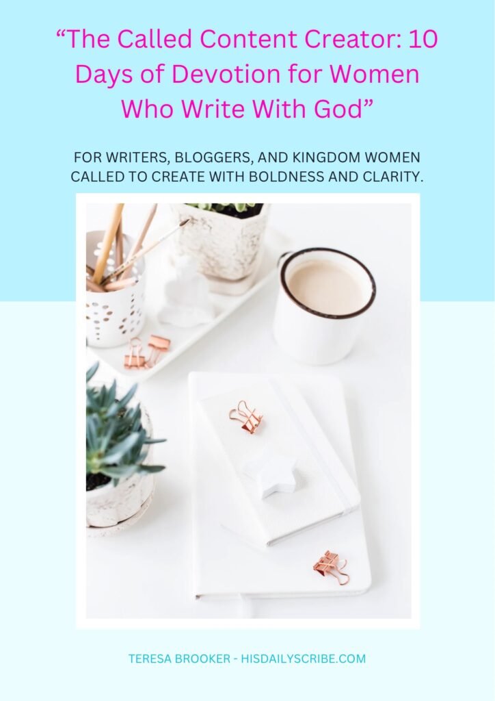Shop 4 Cover image for 10-Day Devotional for Christian Writers For the scribe who knows she’s called, but struggles to stay consistent. This devotional walks you through 10 power-packed days of activation, helping you write with clarity, co-create with God, and develop a sacred rhythm for sharing what Heaven is speaking.