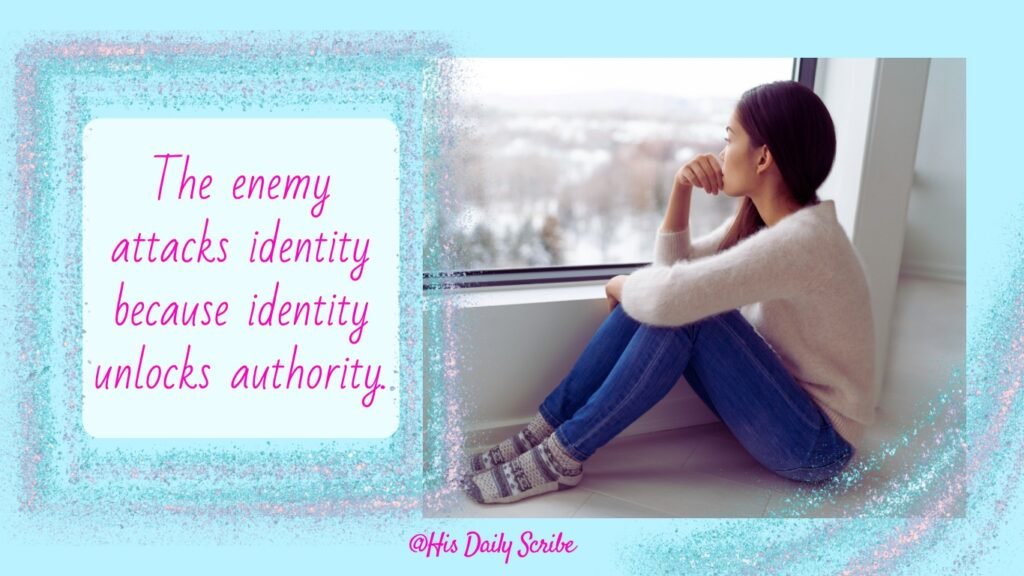 Who Told You That You Weren’t Enough? Knowing Who You Are In Christ! 2 Woman reflecting by window with quote on identity and authority: Knowing who you are in
Christ