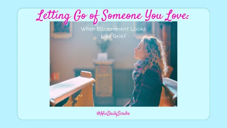 Woman in reflective prayer in a quiet church space. Letting go of someone you love.