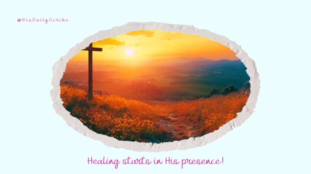 The Grief No One Sees: Healing from What You Can’t Even Explain 5 Wooden cross standing in a field of orange wildflowers at sunrise, symbolizing resurrection and hope in suffering