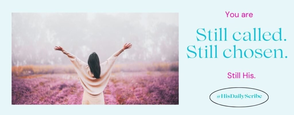 Woman standing in a field with arms lifted, representing spiritual restoration and purpose
