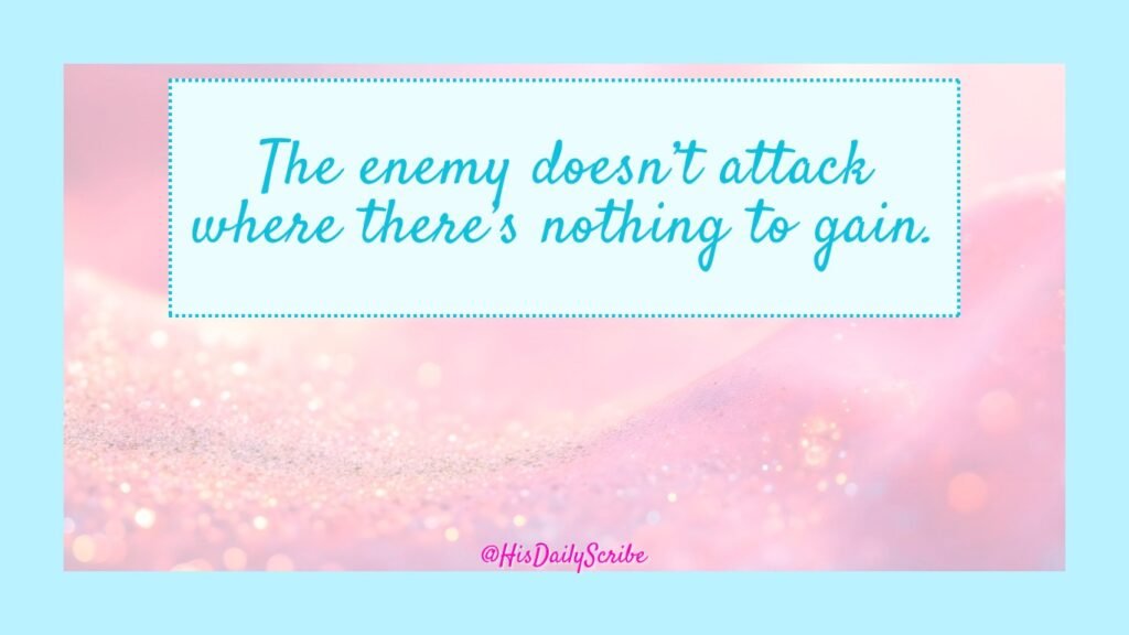 Soft pastel pink and sparkly background with spiritual message in overlay.