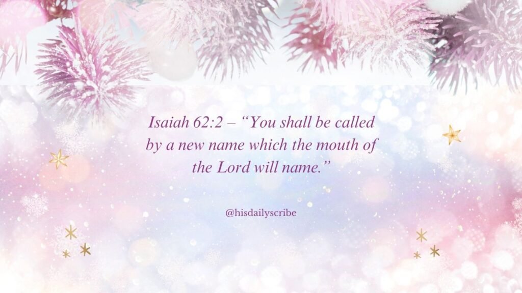 Pastel background with tree branches and Isaiah 62:2