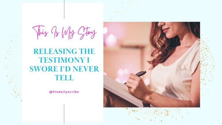 A woman journaling: this is my story